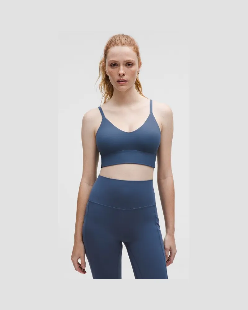 LULULEMON Focuser BH mit U-Ausschnitt Leichter Halt für C/D-Cups für Frauen – Größe in Blue Twill Blue
