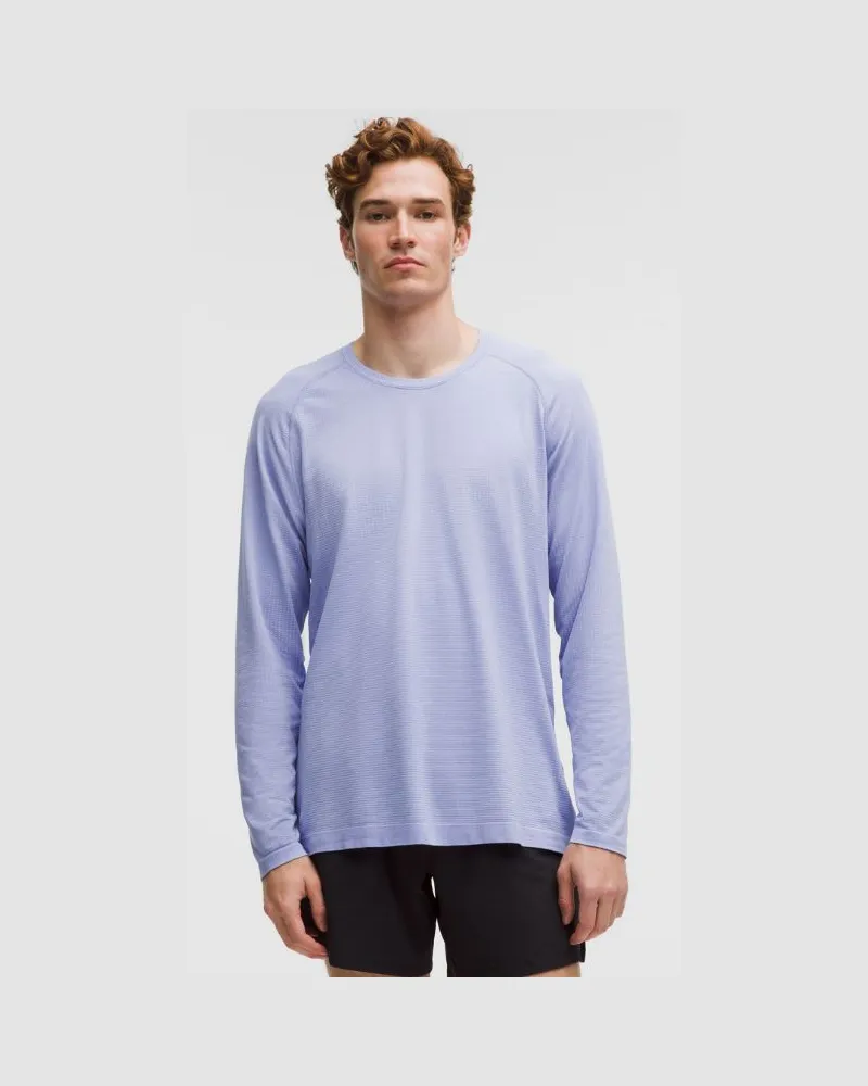 LULULEMON Metal Vent Tech Langarmshirt e Passform für Männer – Größe in Serene Blue/Dusty Lilac Serene