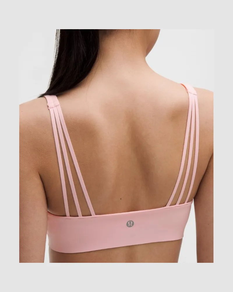 LULULEMON FlexyFlex Squareneck Yoga Bra Light Support, A-C Cups für Frauen – Größe in Pink Pearl Pink