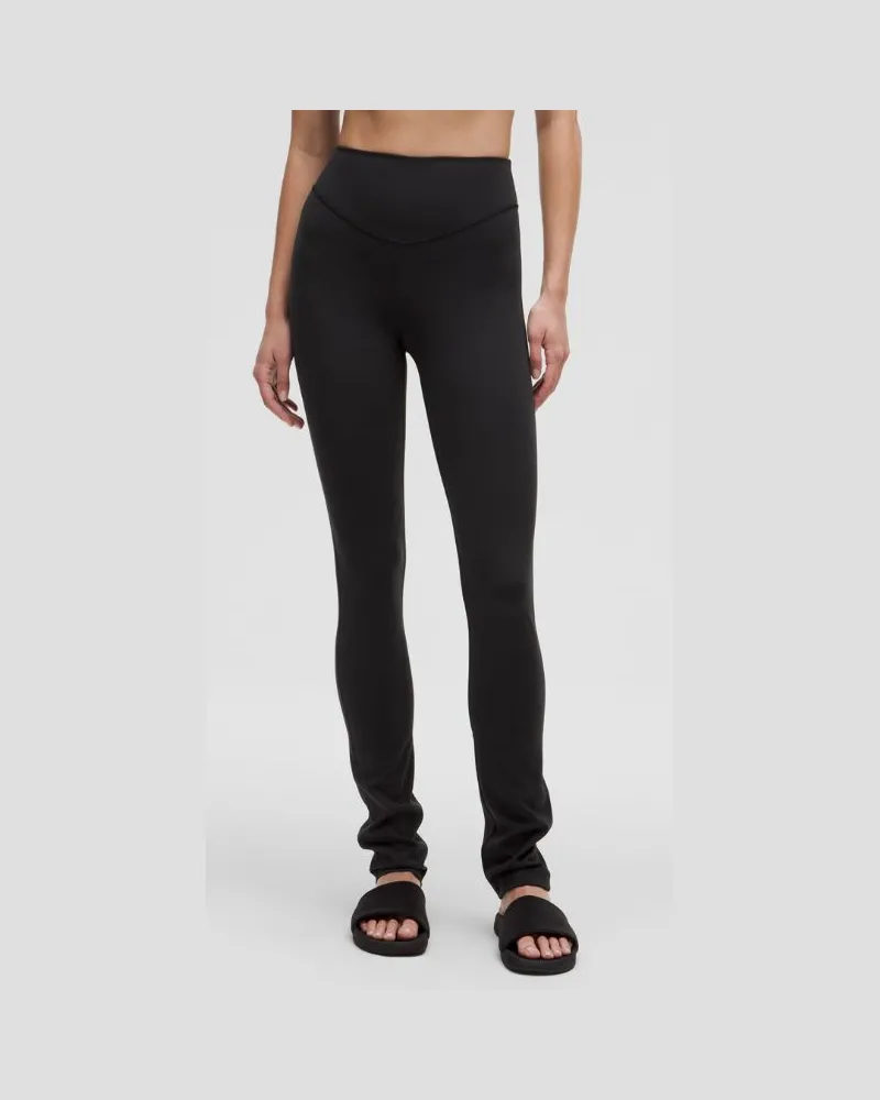 LULULEMON Wunder Under Geraffte Hose aus Normale Länge für Frauen – Größe in Black Black