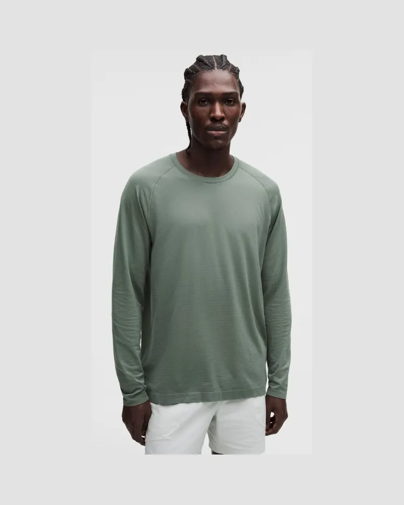 LULULEMON Metal Vent Tech Langarmshirt e Passform für Männer – Größe in Willow Leaf Willow