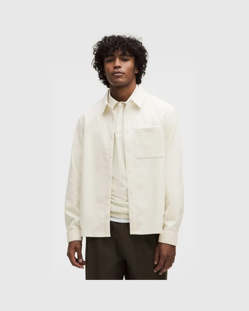 LULULEMON Langärmeliges Cordhemd im Relaxed Fit für Männer – Größe in Light Ivory Light
