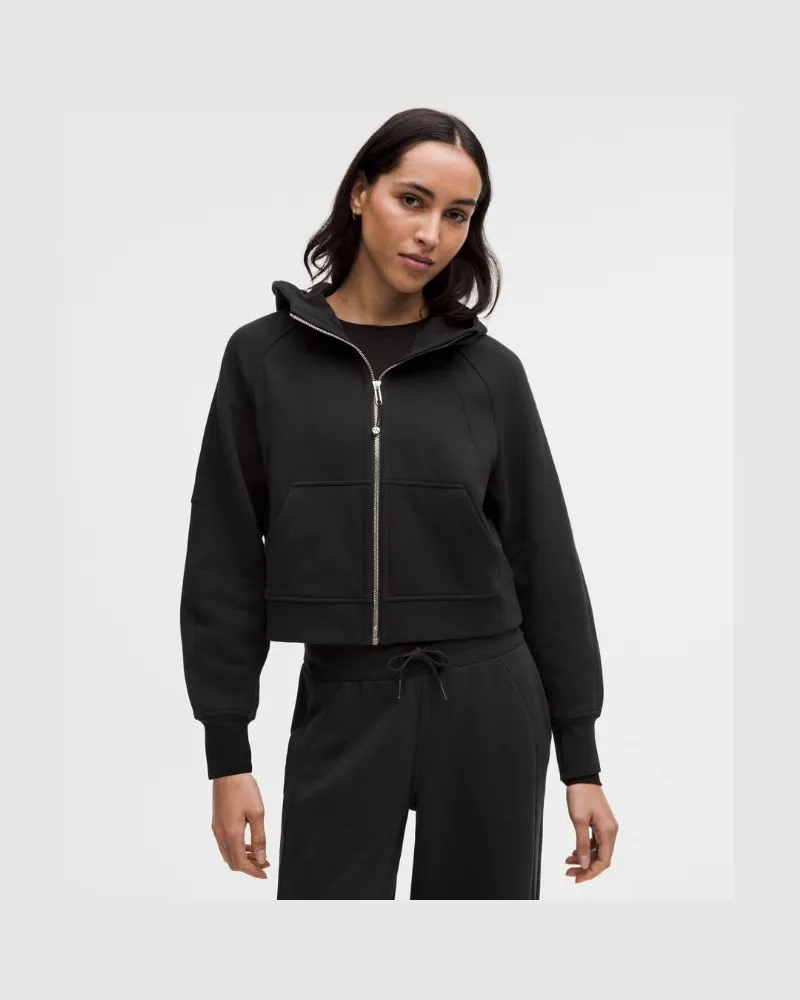 LULULEMON Scuba Oversized-Hoodie mit Reißverschluss für Frauen – Größe in Black/Gold Black