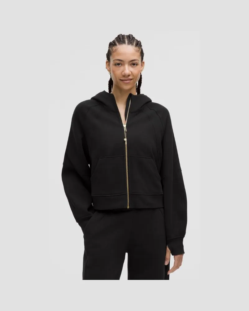 LULULEMON Scuba Oversized-Hoodie mit Reißverschluss für Frauen – Größe in Black/Gold Black
