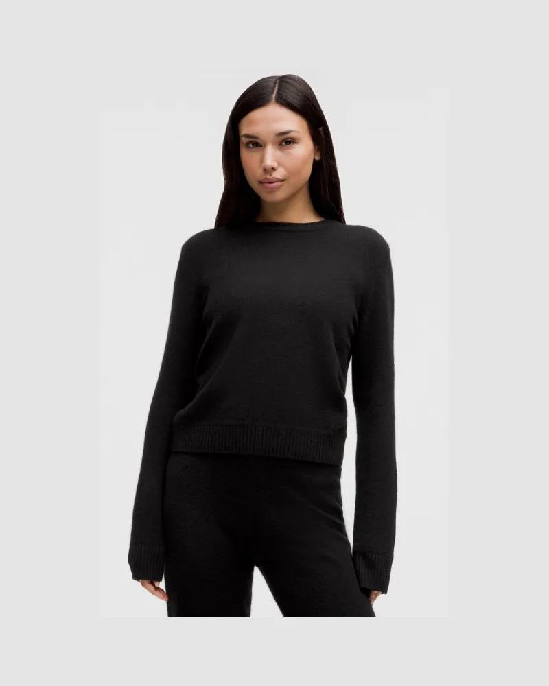 LULULEMON Kaschmirpullover mit Rundhalsausschnitt im Slim Fit für Frauen – Größe in Black Black