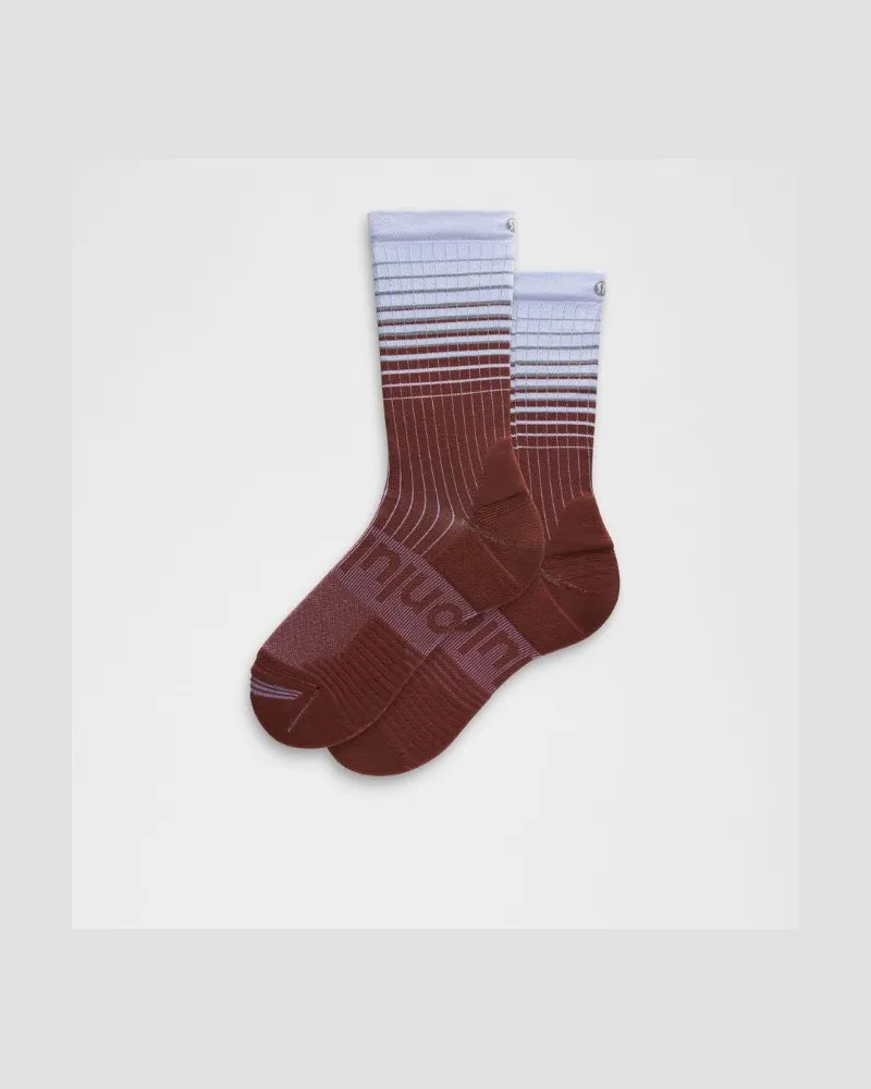 LULULEMON Power Stride Crew-Socken mit reflektierendem Muster – Größe in Serene Blue/Rockwood Serene
