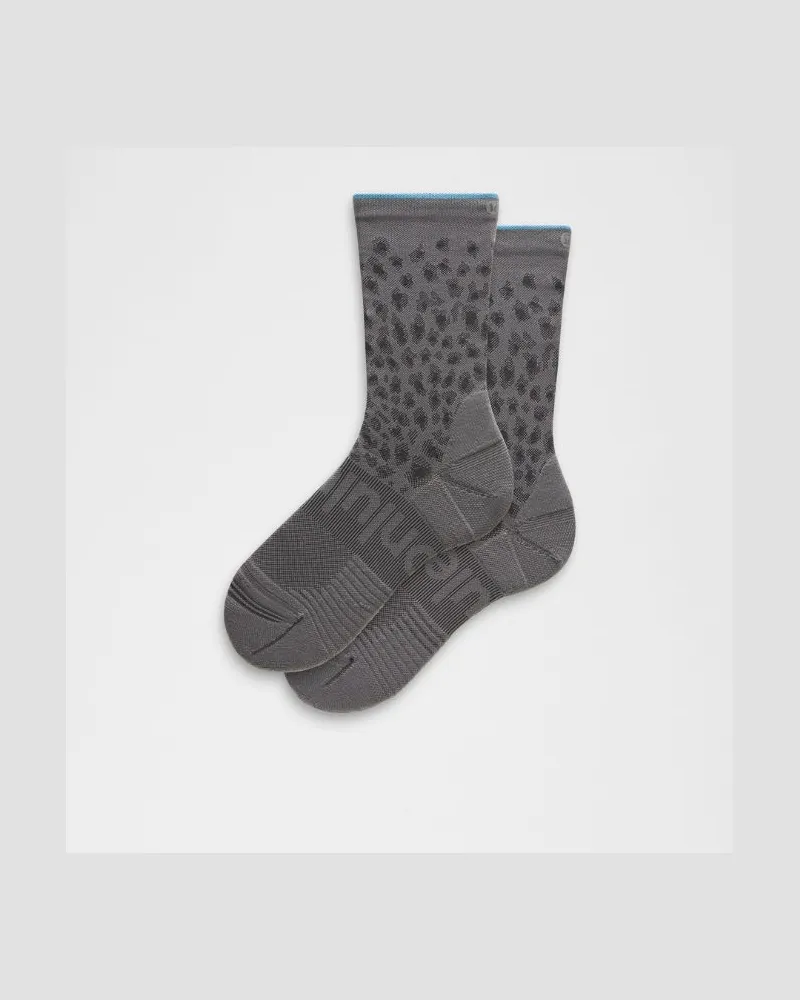 LULULEMON Unisex Power Stride Crew-Socken Leopardenprint – Größe in Point Grey/Ocean Wave Point