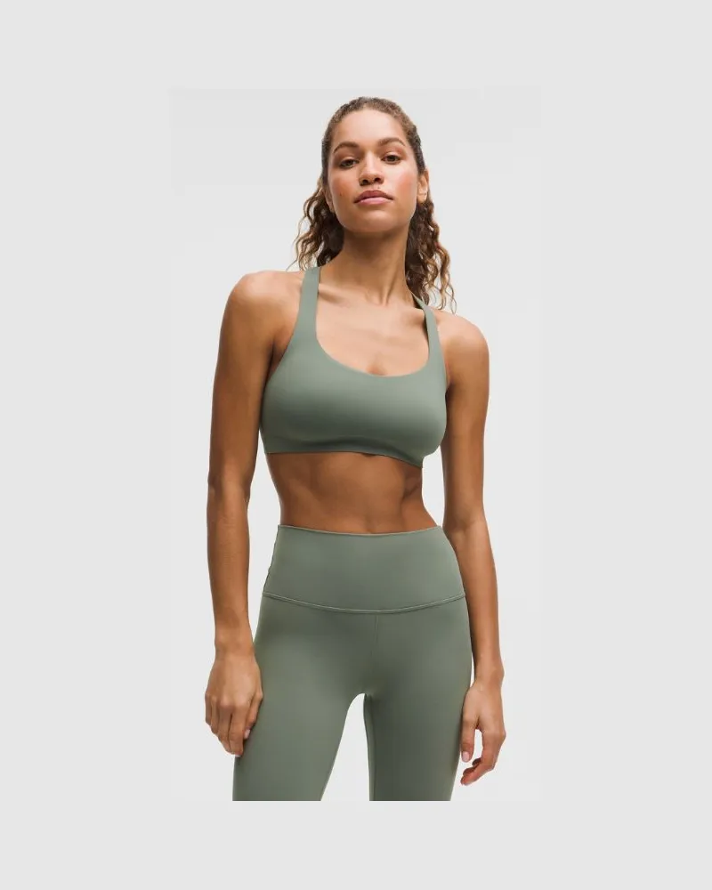 LULULEMON FlexyFlex Yoga-BH mit überkreuzten Trägern Leichter Halt für A-C Cups für Frauen – Größe in Willow Leaf Willow