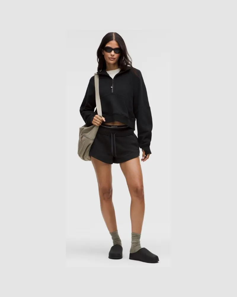 LULULEMON Scuba Shorts im Oversized Fit mit mittelhohem Bund und Dolphin-Saum für Frauen – 8 cm – Größe in Black Black