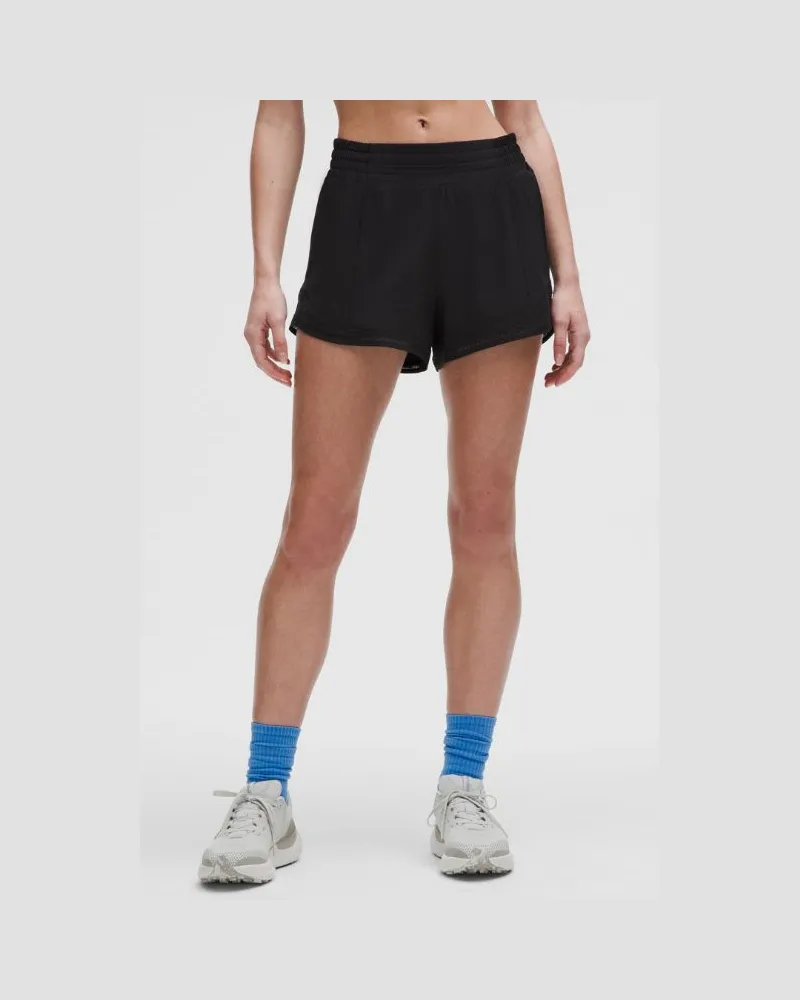 LULULEMON Hotty Hot Shorts mit Liner und hohem Bund Spitzenbesatz für Frauen – 10 cm – Größe in Black Black
