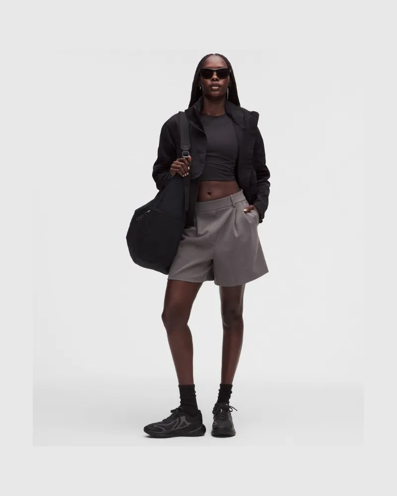 LULULEMON Daydrift Shorts mit hohem Bund und Falten Twill für Frauen – 13 cm – Größe in Heathered Mahogany Muse Heathered