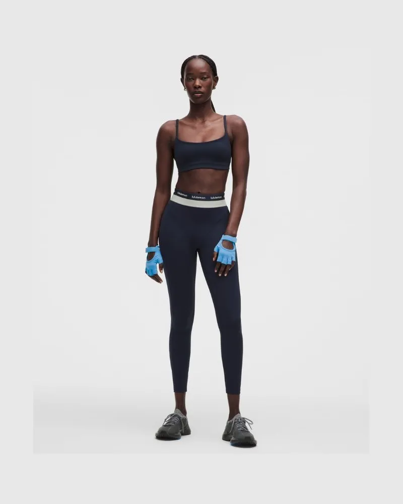 LULULEMON Everlux Trainingsleggings mit hohem Bund und Konturnaht für Frauen – 64 cm – Größe in True Navy/Light Ivory True