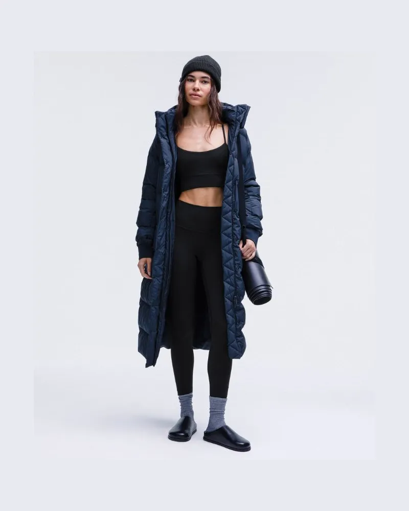 LULULEMON Lange Puffer-Jacke mit Füllkraft 600 für Frauen – Größe in True Navy True