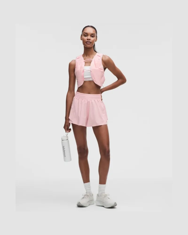 LULULEMON Shake It Out Lauf-Shorts mit hohem Bund für Frauen – 6 cm – Größe in Pink Pearl Pink