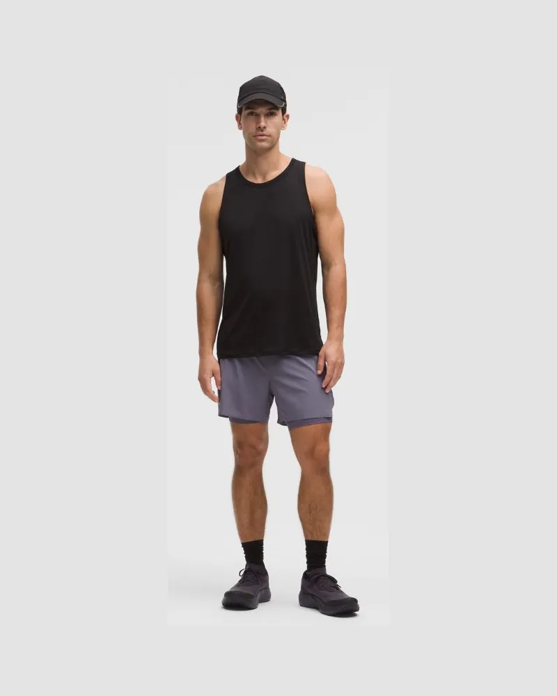 LULULEMON Fast and Free Lined Running Short 5" für Männer – Größe in Grape Mist Grape