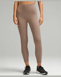 LULULEMON Wunder Train Leggings aus geripptem Material mit hohem Bund Taupetastic