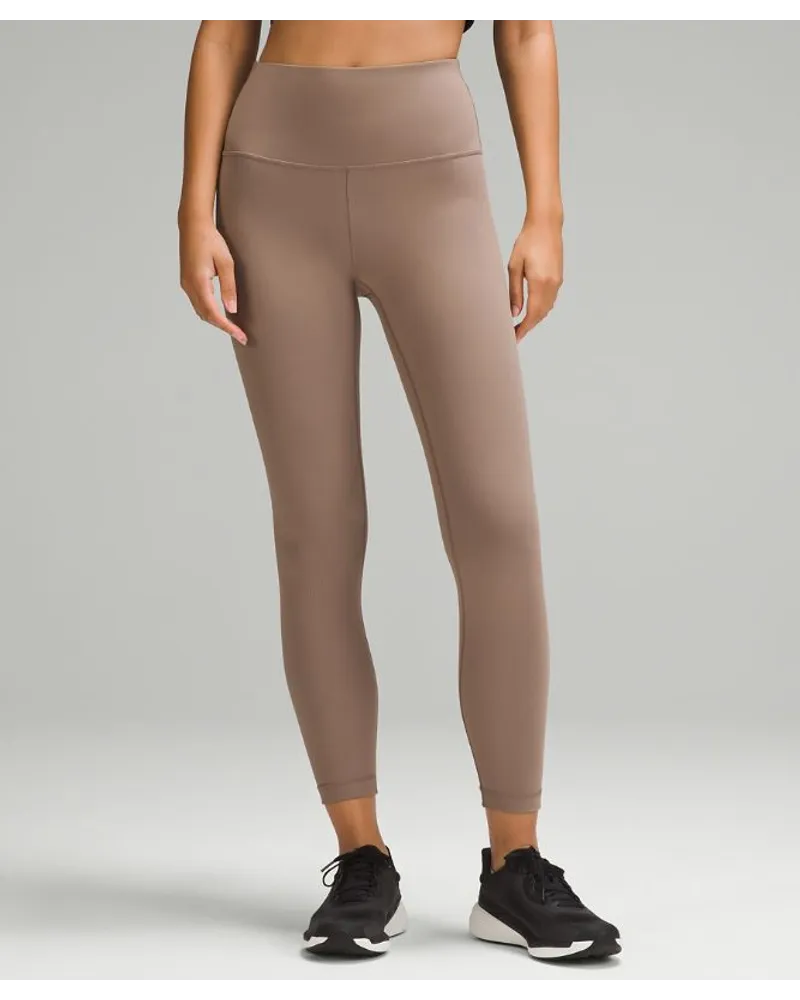 LULULEMON Wunder Train Leggings aus geripptem Material mit hohem Bund Taupetastic