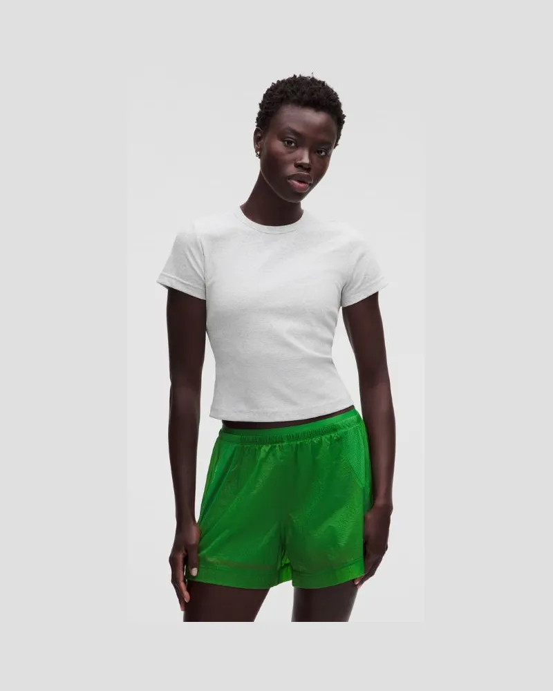 LULULEMON Little geripptes T-Shirt für Frauen – Größe in Heathered Core Ultra Light Grey Heathered