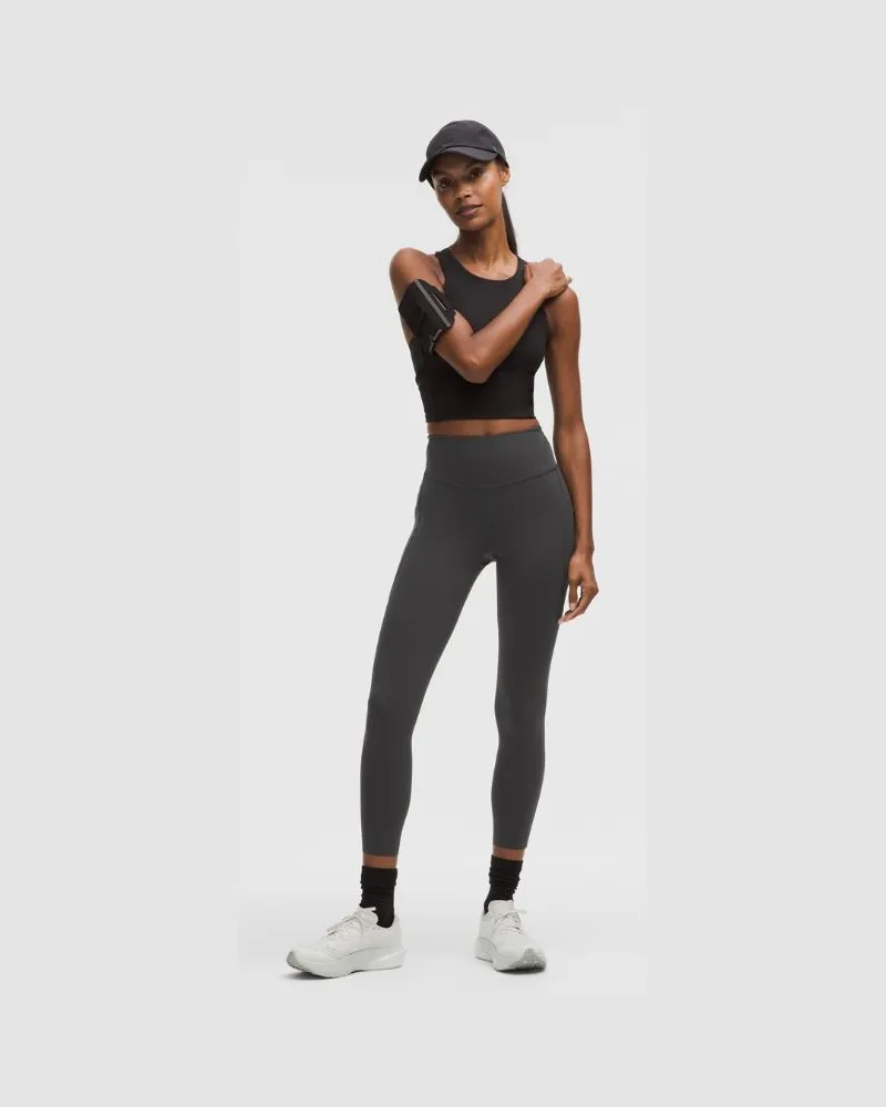 LULULEMON Fast and Free Leggings mit hohem Bund 5 Taschen für Frauen – 64 cm – Größe in Graphite Grey Graphite