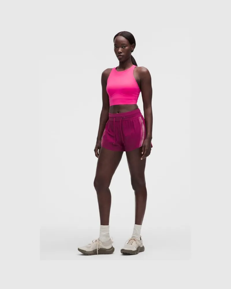 LULULEMON Fast and Free Ventilierte Lauf-Shorts mit mittelhohem Bund für Frauen – 8 cm – Größe in Raspberry Rave/Light Ivory/Flamingo Fun Tone Raspberry