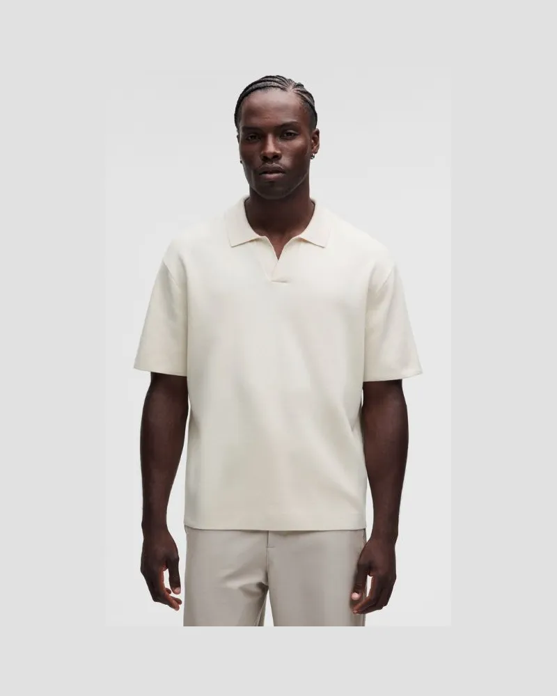 LULULEMON Kurzarm-Poloshirt aus Baumwollgemisch für Männer – Größe in Light Ivory Light