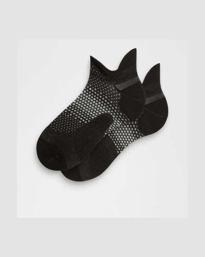 LULULEMON MacroPillow Laufsocken mit Knöchelschutz Mittlere Dämpfung für Männer – Größe in Black/Silver Drop Black