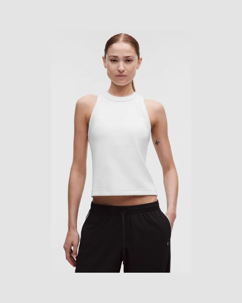 LULULEMON Racerback-Tanktop aus schwerer, gerippter für Frauen – Größe in Weiß Weiß