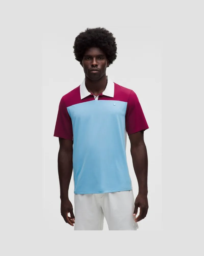LULULEMON Piqué-Tennispoloshirt mit einsätzen für Männer – Größe in Dreamy Blue/Weiß/Raspberry Rave Dreamy
