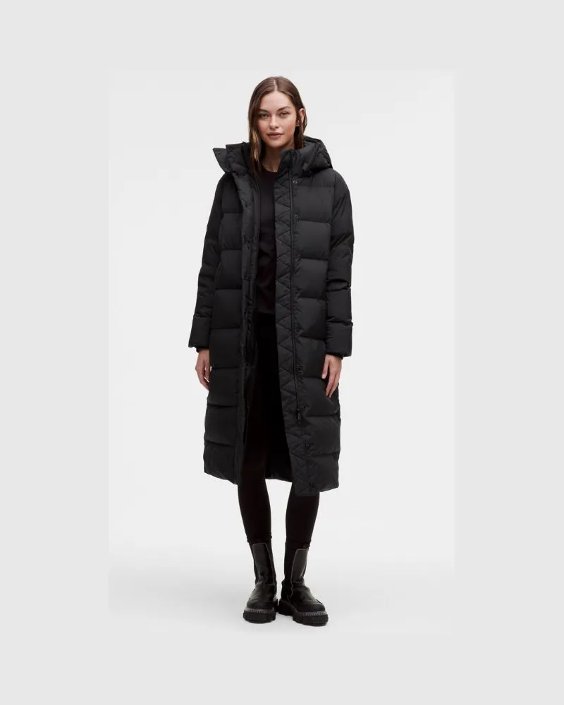 LULULEMON Lange Puffer-Jacke mit Füllkraft 600 für Frauen – Größe in Black Black