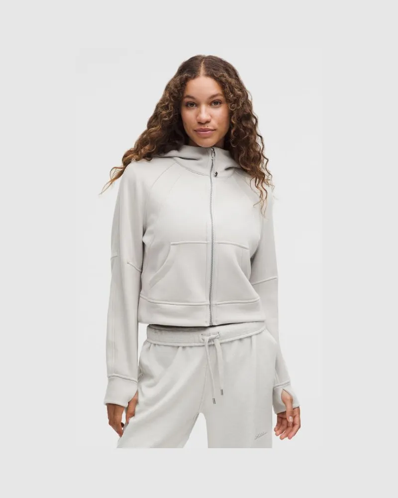 LULULEMON Scuba Oversized Full-Zip Hoodie Plush für Frauen – Größe in Dove Grey Dove