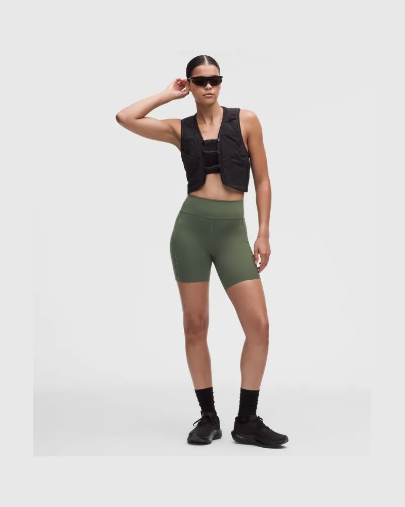 LULULEMON Fast and Free-Shorts mit hohem Bund und 6 Taschen es Design für Frauen – 15 cm – Größe in Sassy Sage Sassy