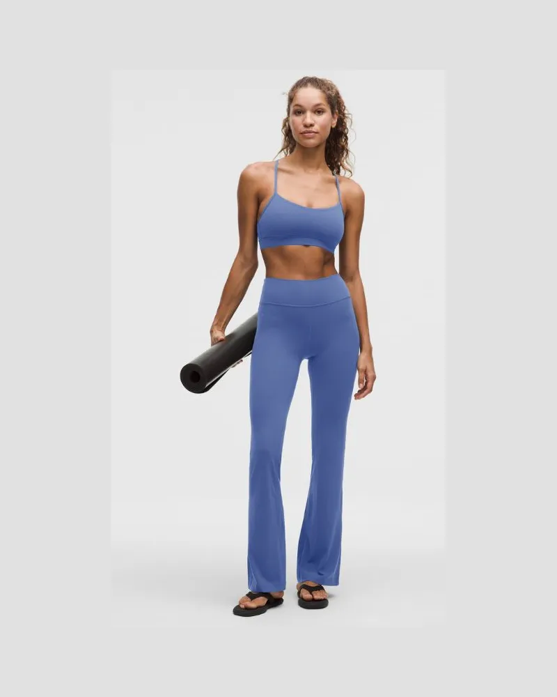 LULULEMON Groove Hose mit ausgestelltem Bein und hohem Bund aus Nulu Kurz für Frauen – Größe in Prep Blue Prep