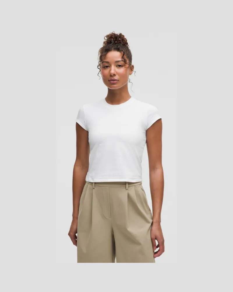 LULULEMON Baby Tee aus Bio- für Frauen – Größe in White White