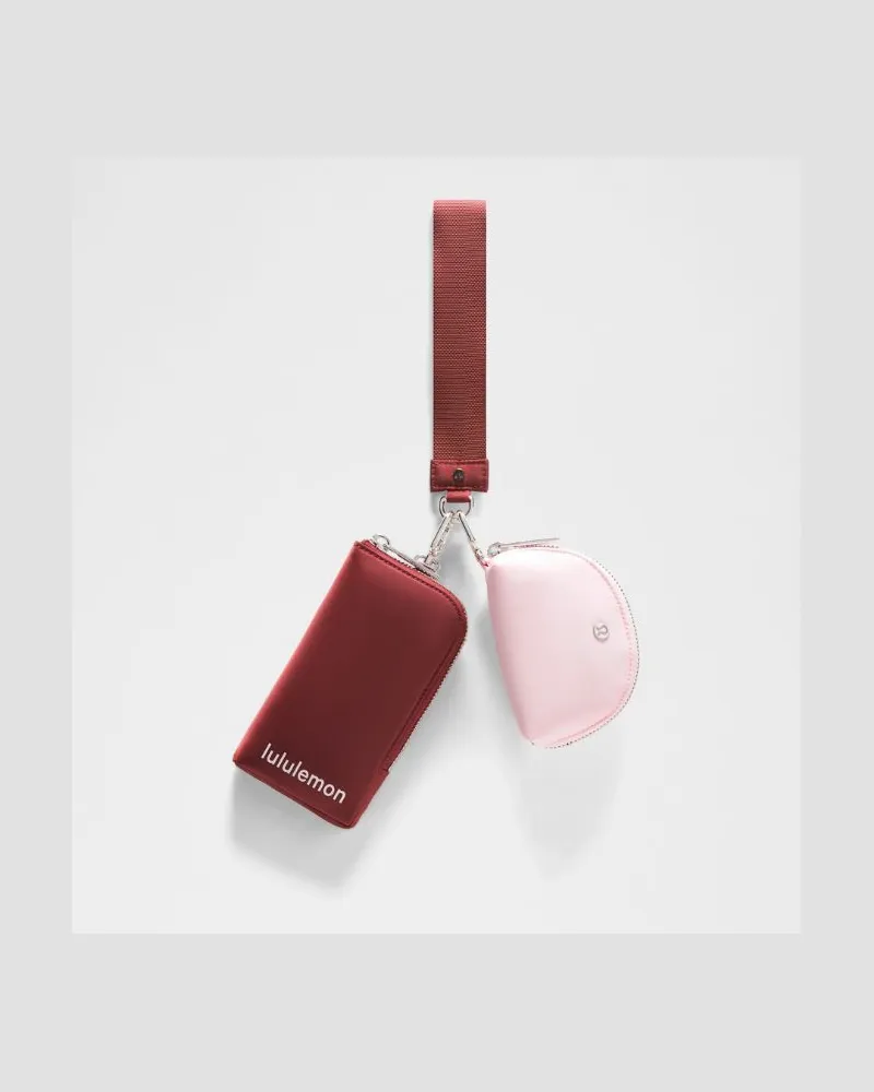 LULULEMON Doppelbeutel Wallet in Cranberry Charm/Pink Pearl/Silver Cranberry