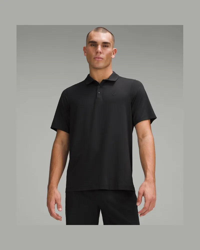 LULULEMON Sport-Poloshirt mit kurzen Ärmeln und Logo für Männer – Größe in Black Black