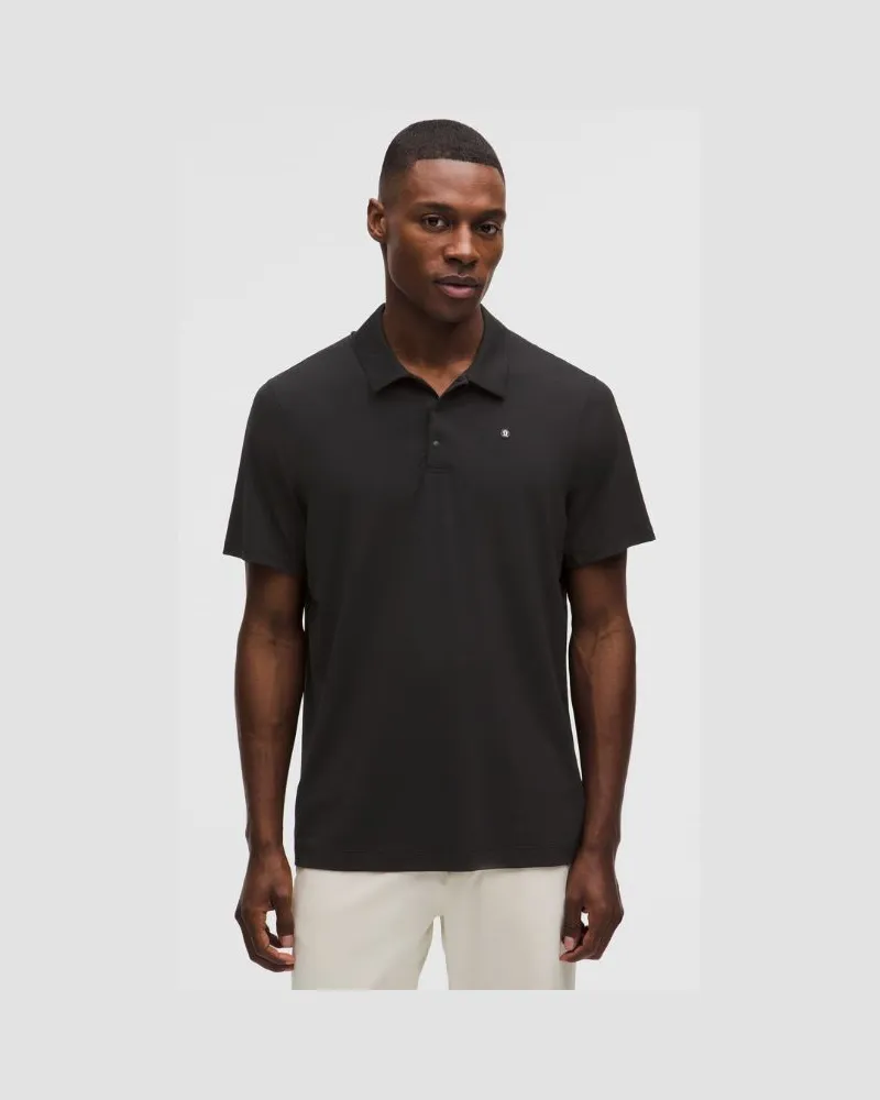 LULULEMON Sport-Poloshirt mit kurzen Ärmeln und Logo für Männer – Größe in Black Black