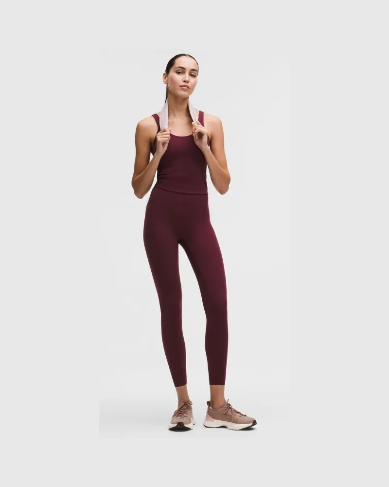 LULULEMON Glow Up Leggings mit hohem Bund für Frauen – 64 cm – Größe in Burgundy Bay Burgundy