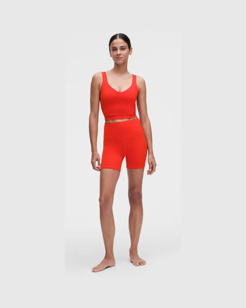 LULULEMON Align Shorts mit hohem Bund für Frauen – 15 cm – Größe in Cherry Ember Cherry