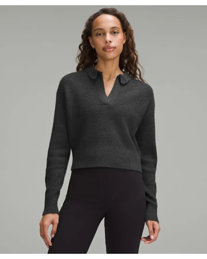 LULULEMON Pullover aus Merinowollgemisch mit Kragen Heathered