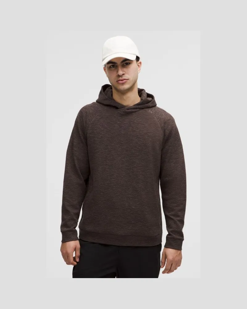 LULULEMON Strukturierter Hoodie aus doppelt gestrickter für Männer – Größe in Heathered Espresso/Black Heathered