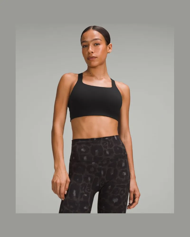 LULULEMON Fitness-BH aus Ultralu mit quadratischem Ausschnitt Mittlerer Halt D/DD-Cups für Frauen – Größe in Black Black