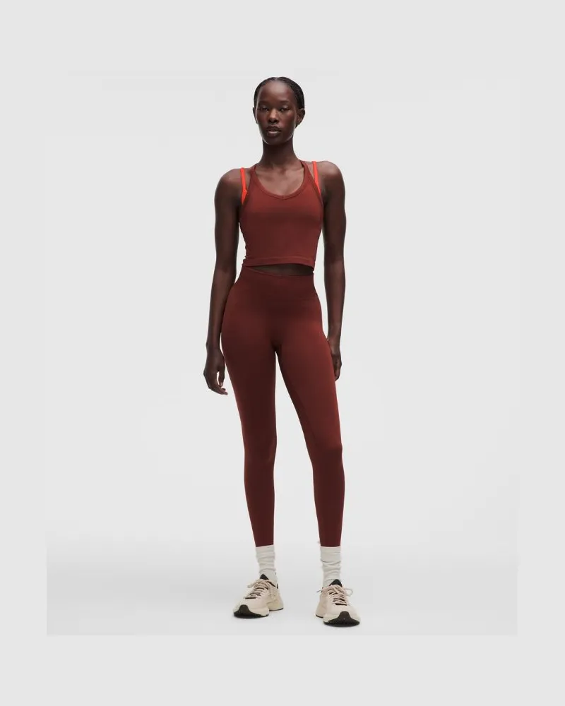 LULULEMON Get Low Trainings-Leggings mit hohem Bund für Frauen – 64 cm – Größe in Cranberry Charm Cranberry