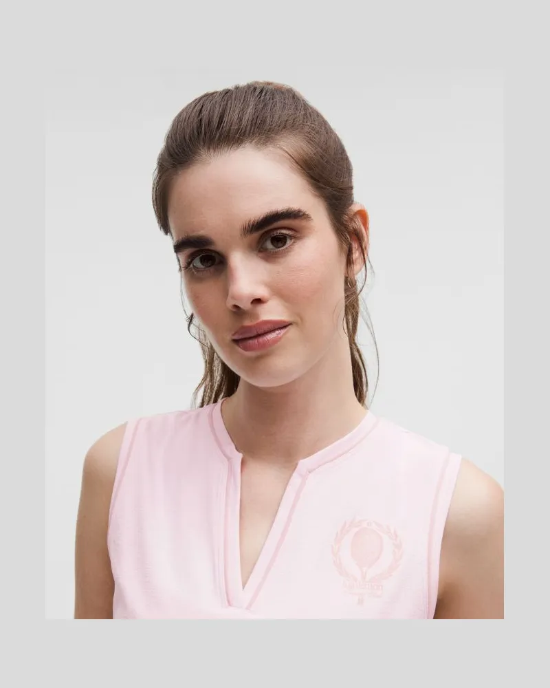 LULULEMON Tennistanktop mit V-Ausschnitt Grafik für Frauen – Größe in Pink Organza/Pink Haze Pink