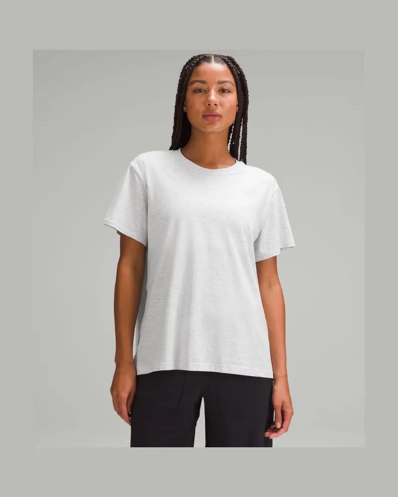 LULULEMON All Yours Baumwoll-T-Shirt für Frauen – Größe in Heathered Core Ultra Light Grey Heathered