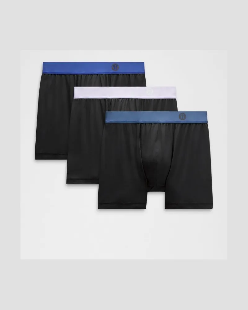 LULULEMON Always In Motion Boxershorts 3er-Pack für Männer – 13 cm – Größe in Serene Blue/Black/Blue Twill Serene