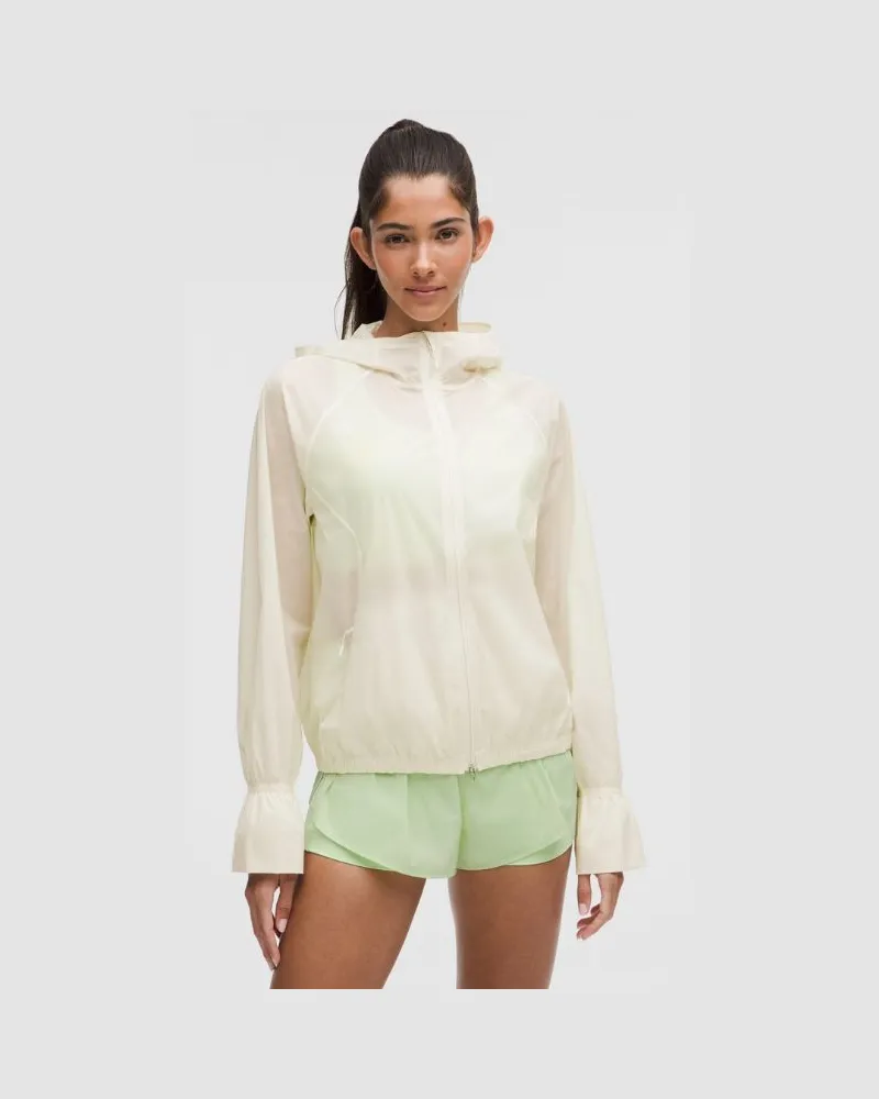 LULULEMON Durchscheinende Kapuzenjacke für Frauen – Größe in Light Ivory Light