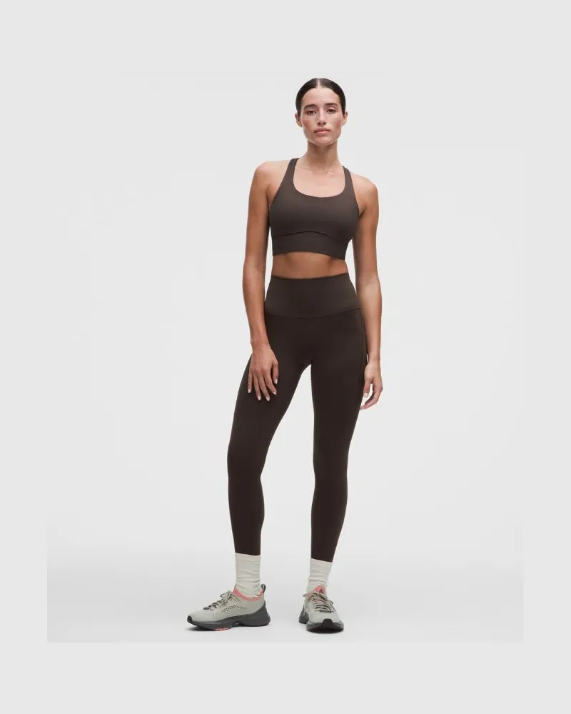 LULULEMON Wunder Train Leggings mit hohem Bund und Taschen für Frauen – 63,5 cm – Größe in Mahogany Muse Mahogany
