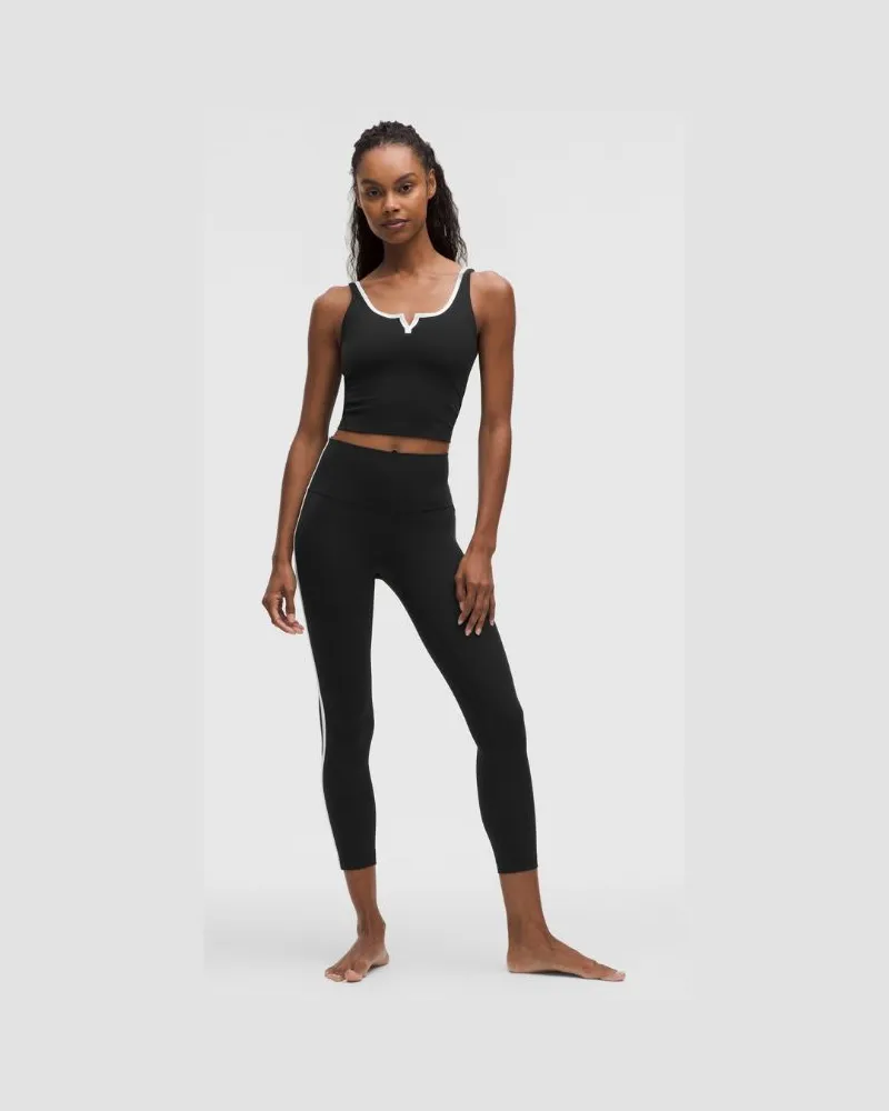 LULULEMON Align Leggings mit hohem Bund und Seitenstreifen für Frauen – 64 cm – Größe in Black/White Black