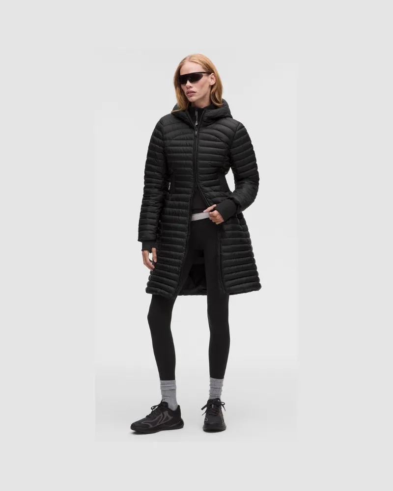 LULULEMON Lange DNA-Daunenjacke für Frauen – Größe in Schwarz Schwarz