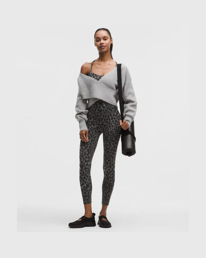 LULULEMON Align No Line Hose mit hohem Bund für Frauen – 64 cm – Größe in True Leopard Black Multi True